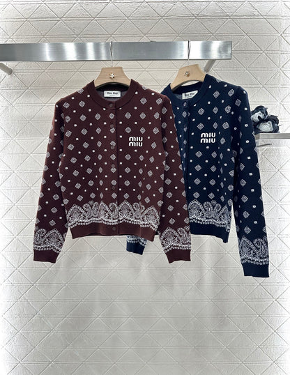 Mi*mi*♥2025 new product Knitted long-sleeved cardigan