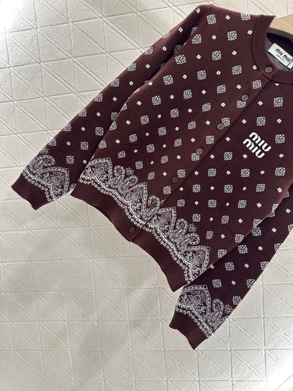 Mi*mi*♥2025 new product Knitted long-sleeved cardigan