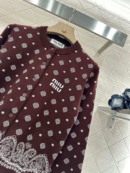Mi*mi*♥2025 new product Knitted long-sleeved cardigan