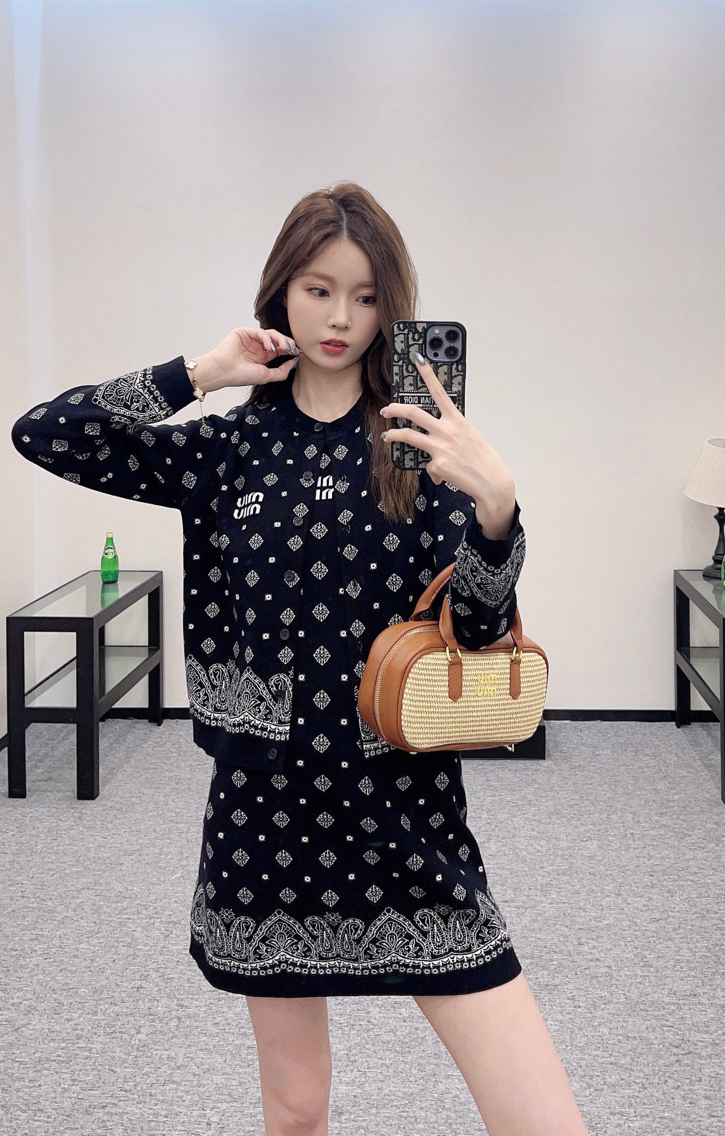 Mi*mi*♥2025 new product Knitted long-sleeved cardigan