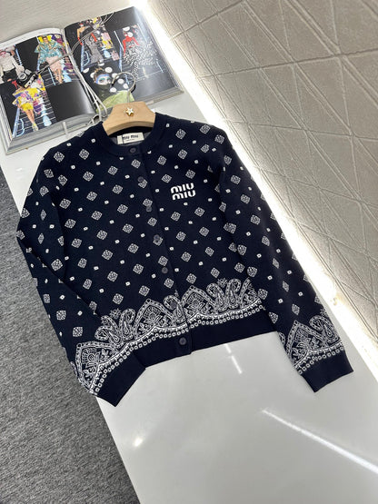 Mi*mi*♥2025 new product Knitted long-sleeved cardigan