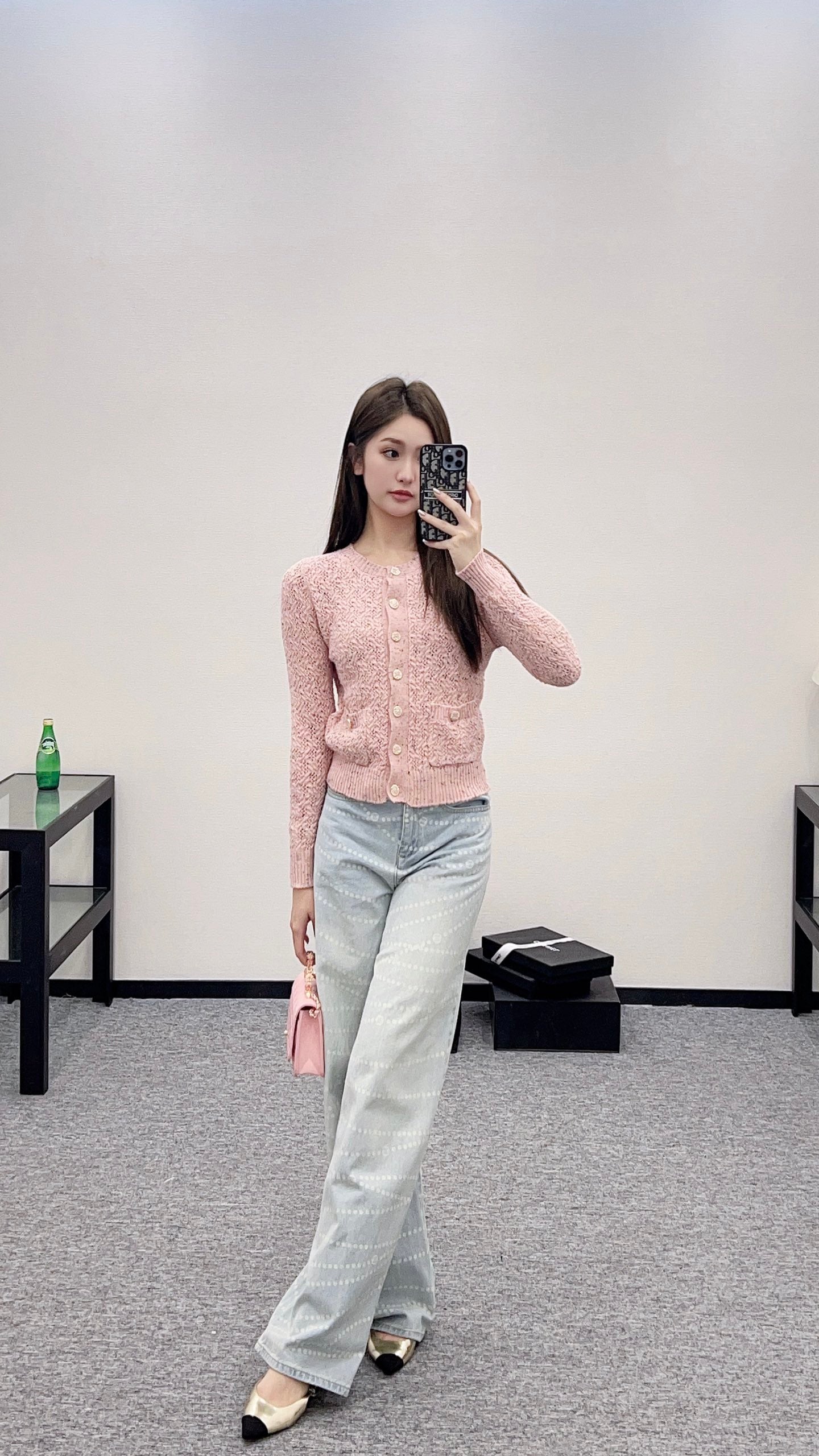 C*♥2025 new product Openwork knitted cardigan