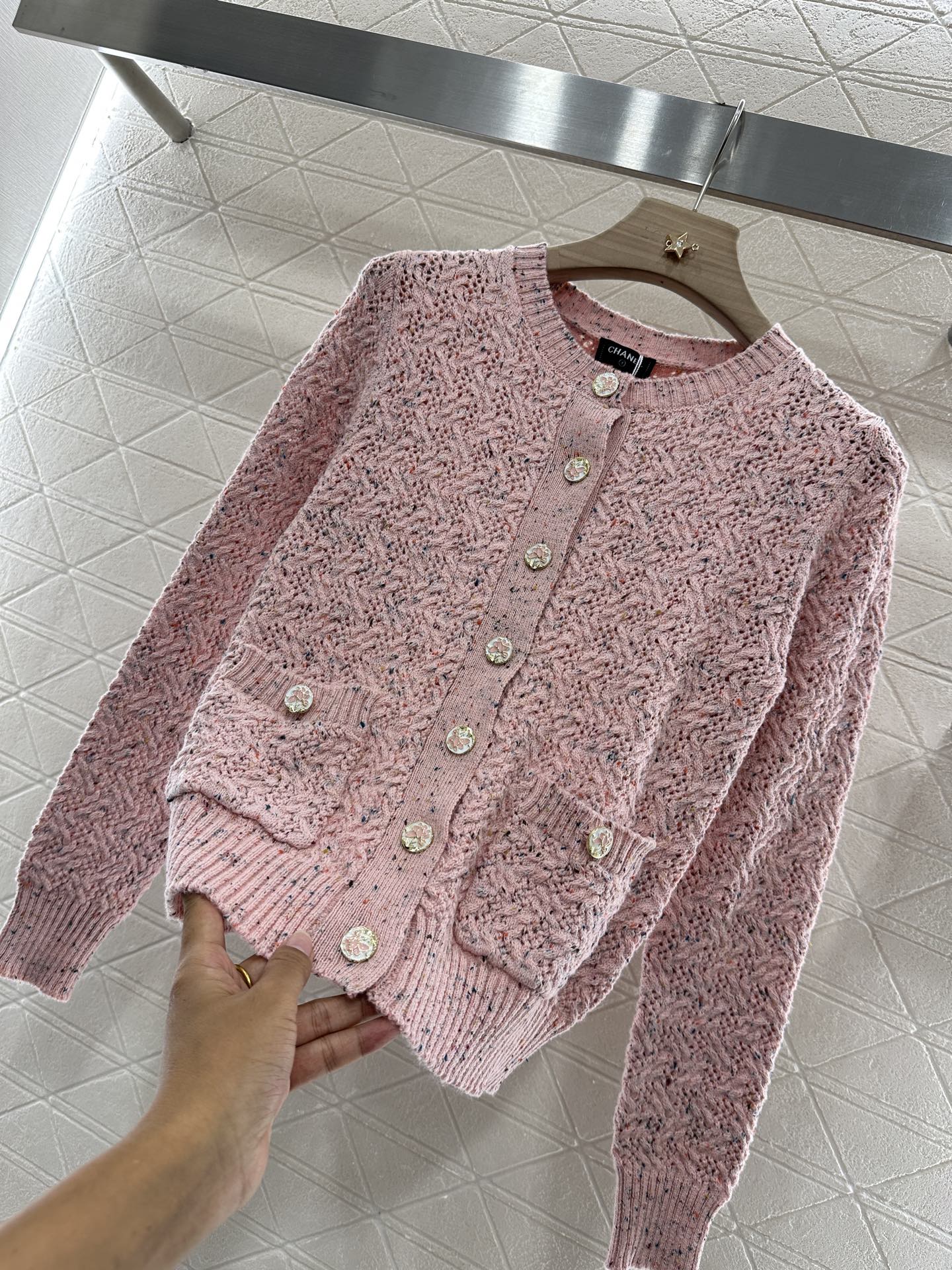 C*♥2025 new product Openwork knitted cardigan
