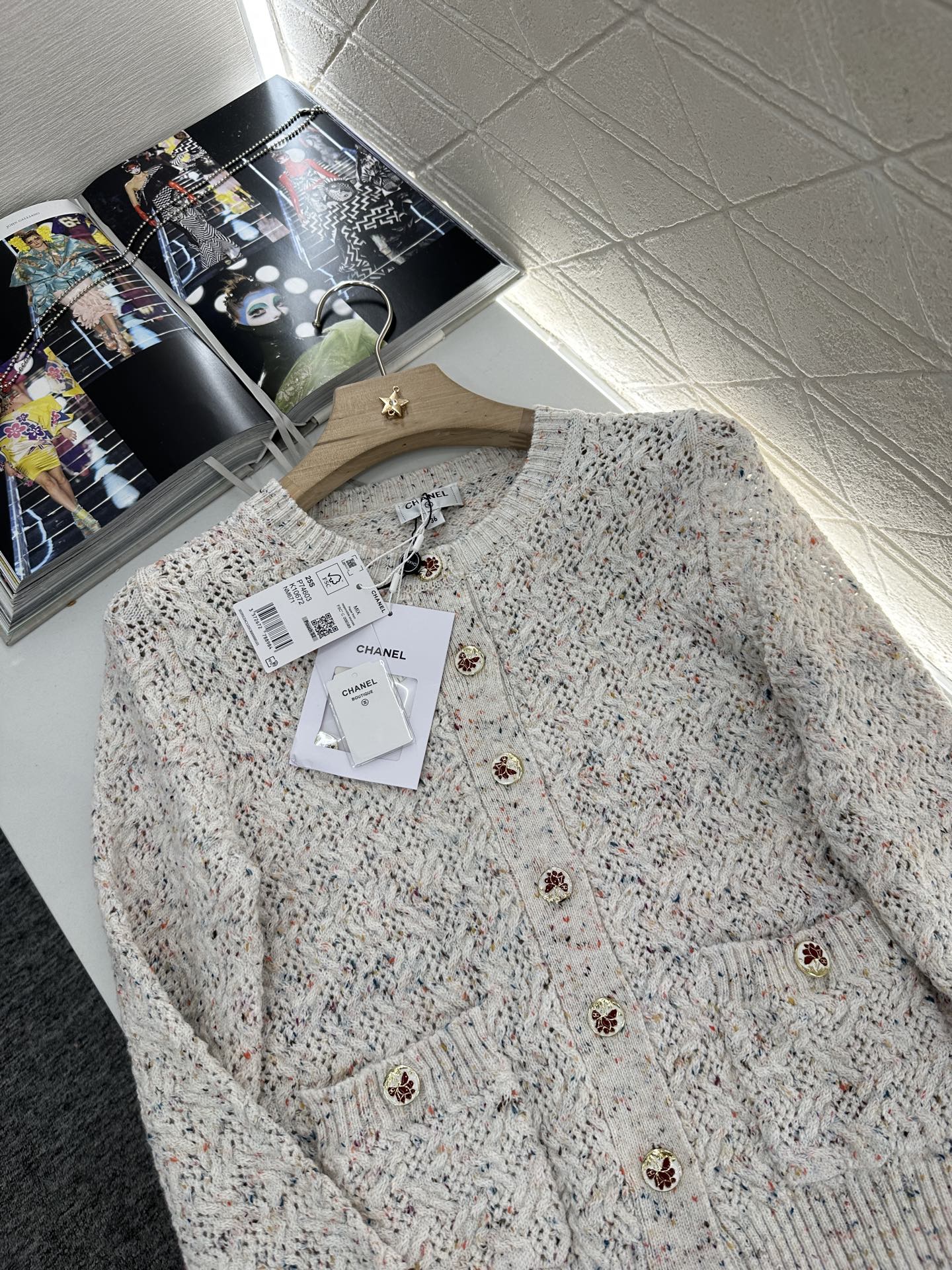 C*♥2025 new product Openwork knitted cardigan