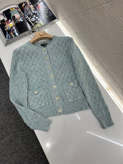 C*♥2025 new product Openwork knitted cardigan