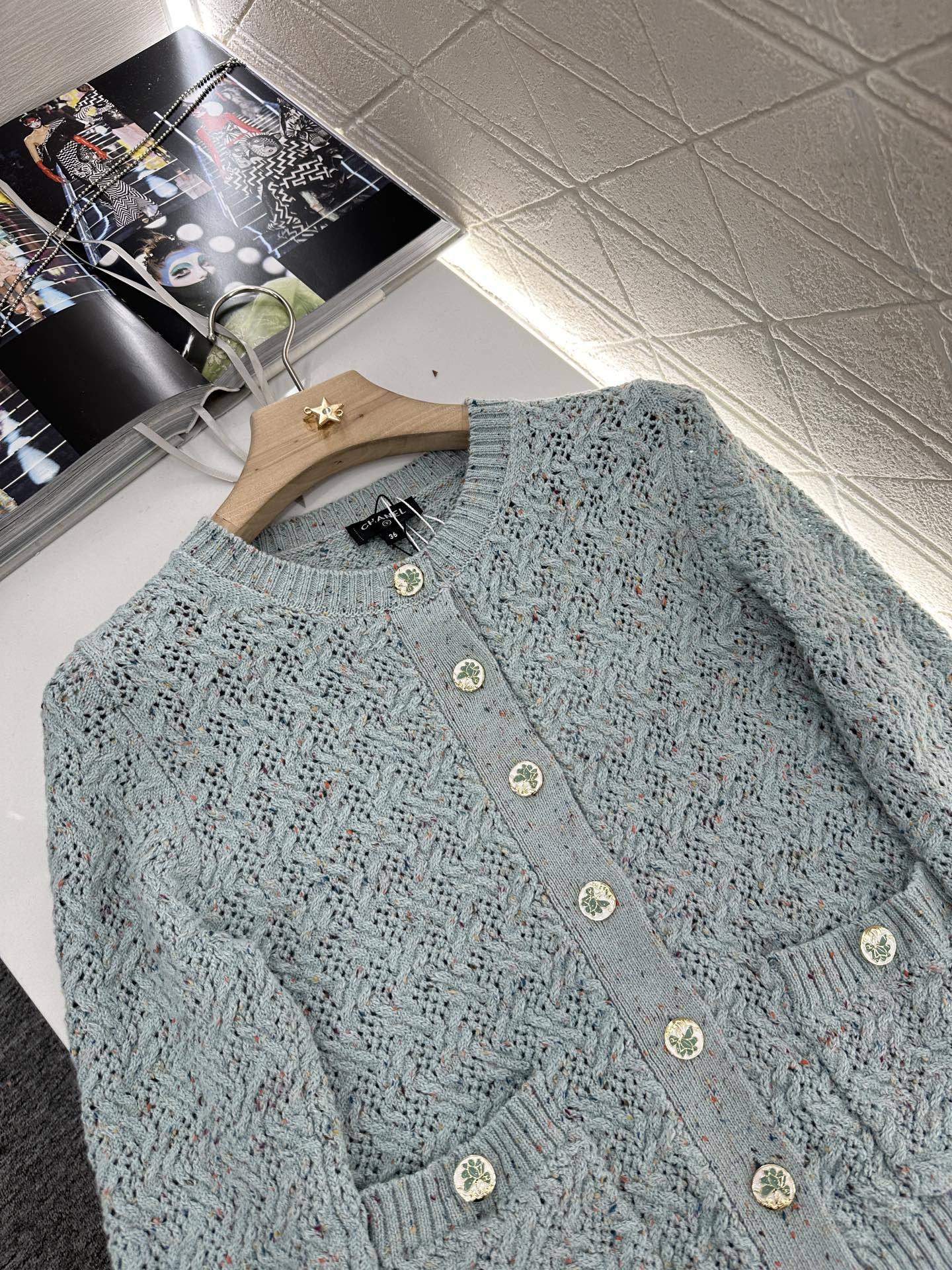 C*♥2025 new product Openwork knitted cardigan