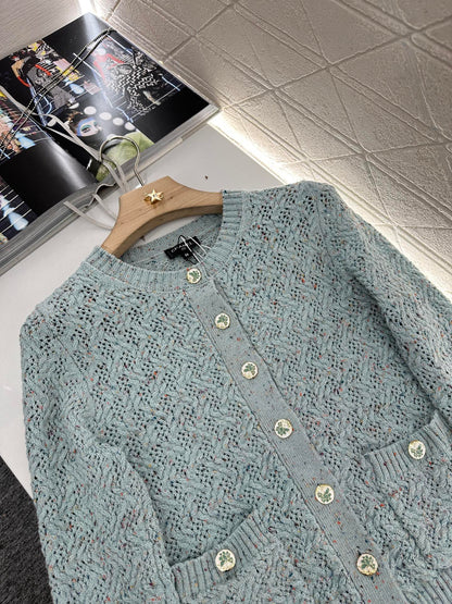 C*♥2025 new product Openwork knitted cardigan