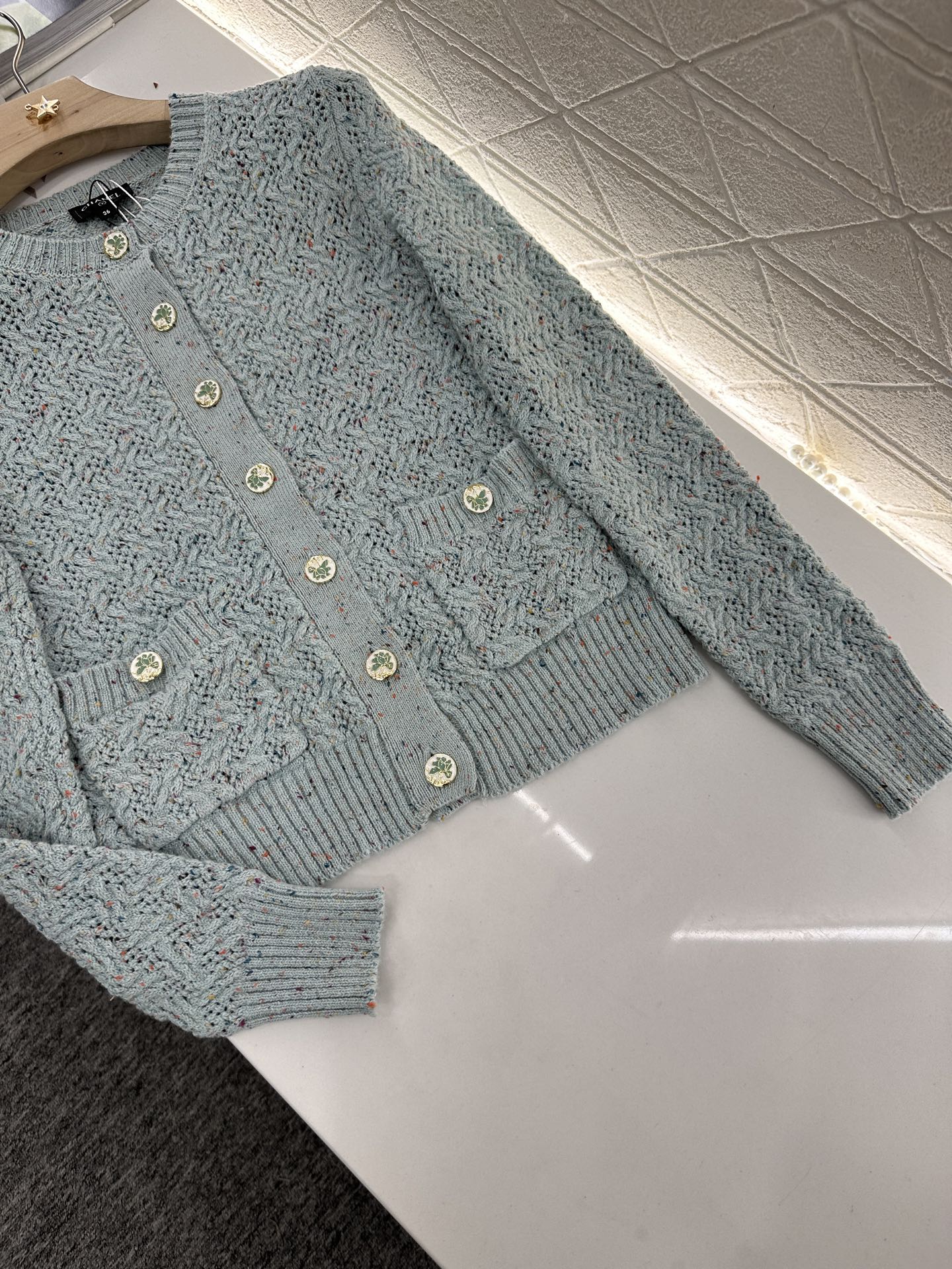 C*♥2025 new product Openwork knitted cardigan