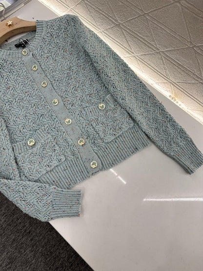 C*♥2025 new product Openwork knitted cardigan