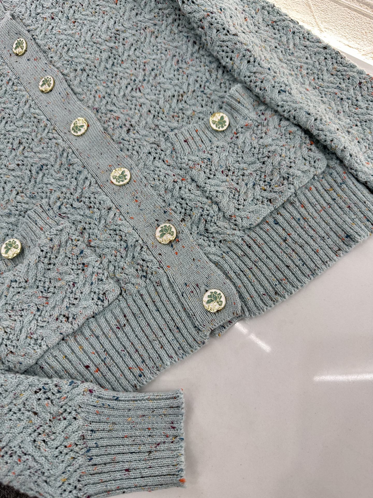 C*♥2025 new product Openwork knitted cardigan