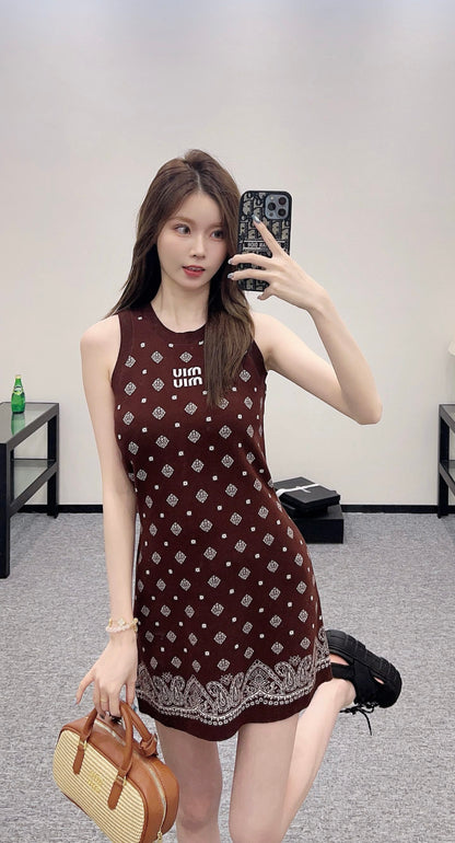 Mi*mi*♥2025 new product Knitted vest dress