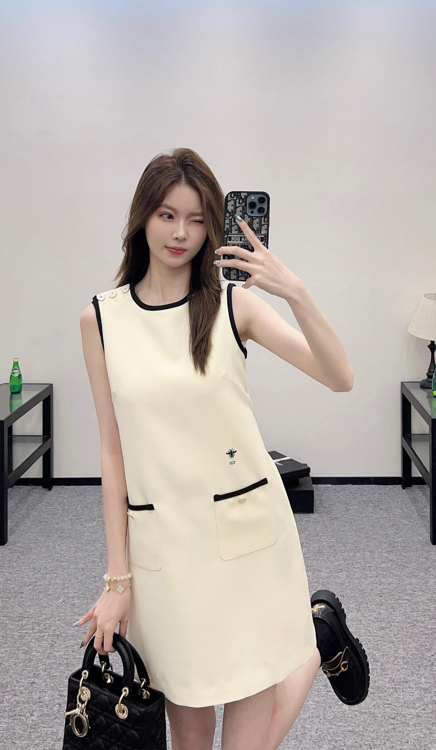 D*♥2025 new product Shoulder buckle vest dress