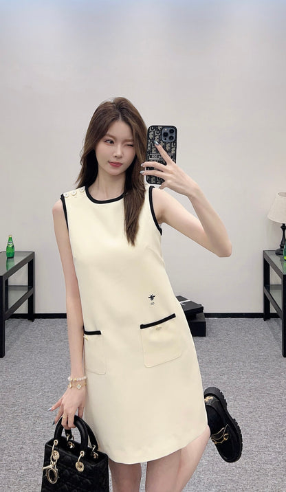 D*♥2025 new product Shoulder buckle vest dress
