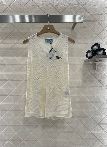 P*♥2025 new product Hollow knitted vest