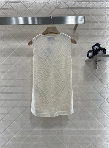 P*♥2025 new product Hollow knitted vest