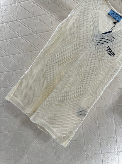 P*♥2025 new product Hollow knitted vest