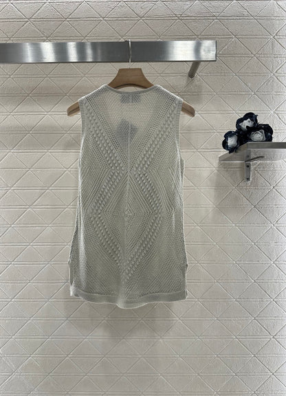 P*♥2025 new product Hollow knitted vest