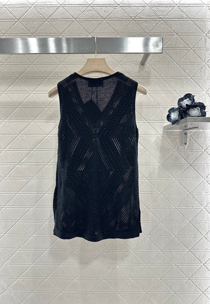 P*♥2025 new product Hollow knitted vest