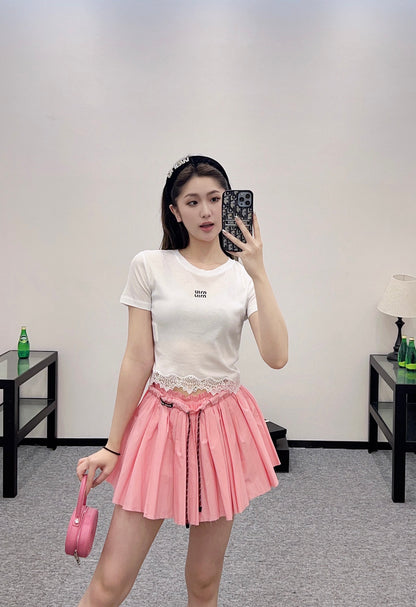 Mi*mi*♥2025 new products Lace short sleeves