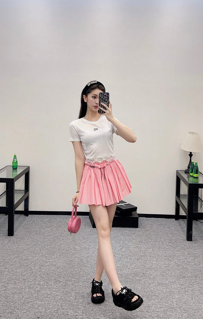 Mi*mi*♥2025 new products Lace short sleeves