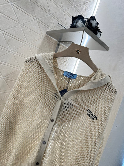 P*♥2025 new product Hooded knitted cardigan