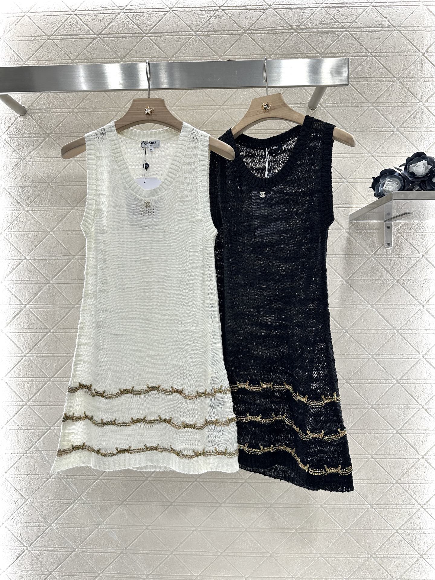 C*♥2025 new product Embroidered knitted vest dress