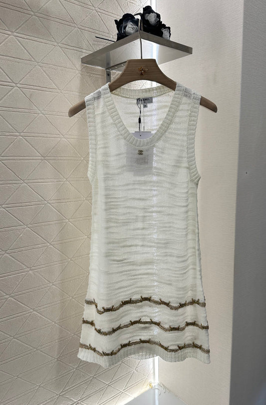 C*♥2025 new product Embroidered knitted vest dress