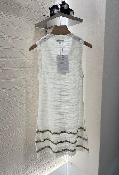 C*♥2025 new product Embroidered knitted vest dress