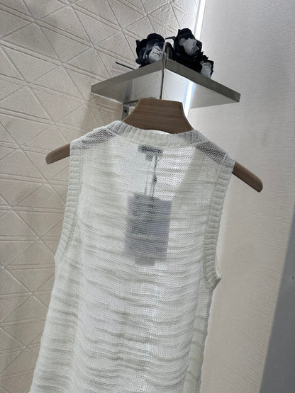 C*♥2025 new product Embroidered knitted vest dress