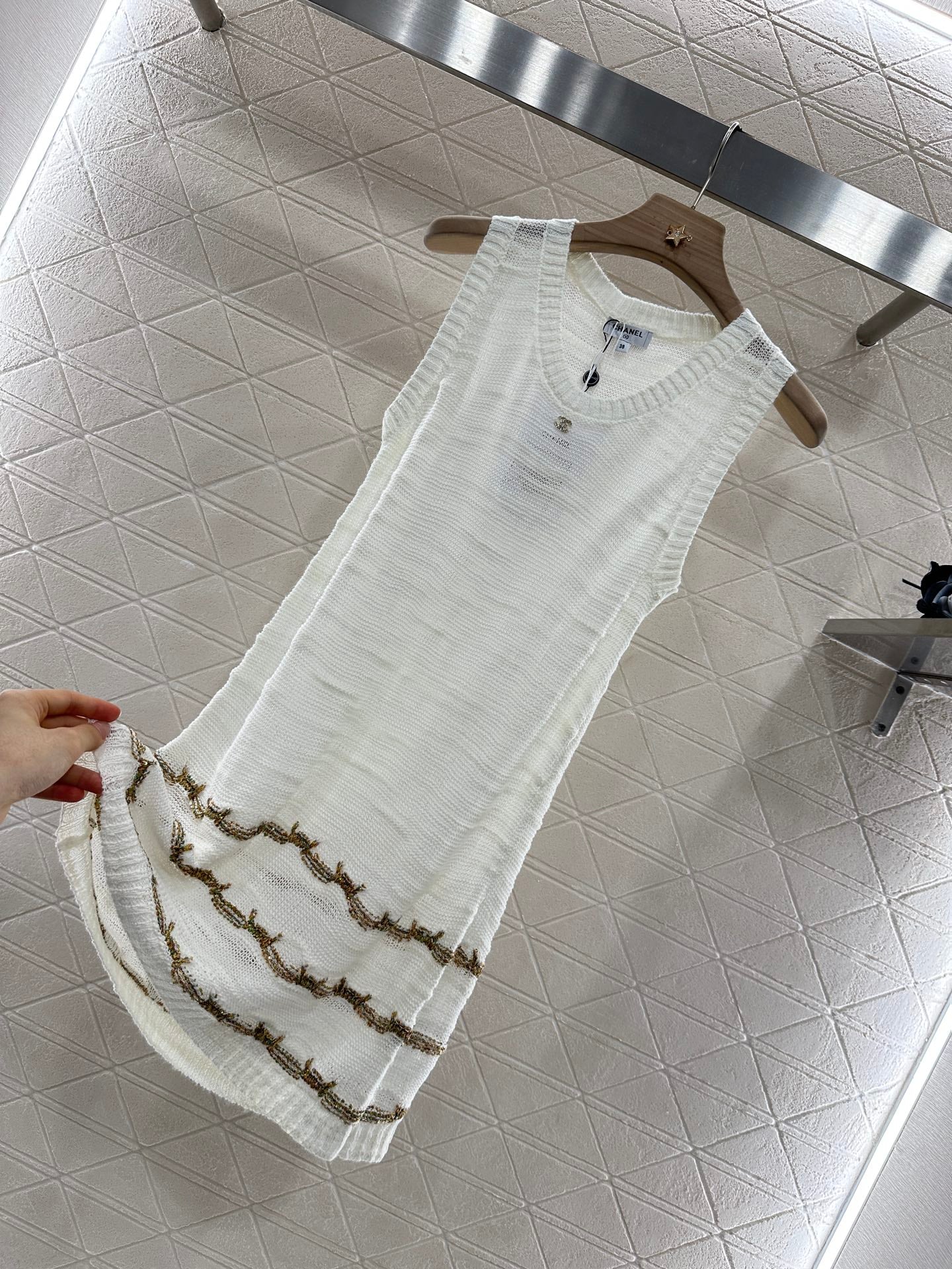 C*♥2025 new product Embroidered knitted vest dress