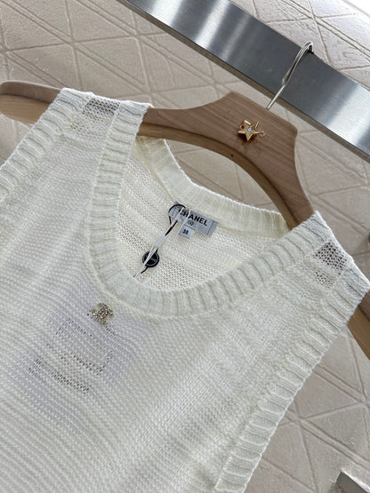 C*♥2025 new product Embroidered knitted vest dress