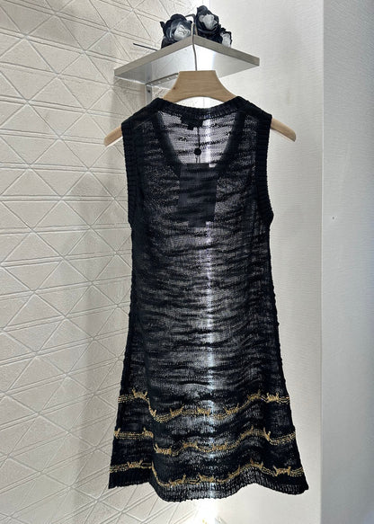 C*♥2025 new product Embroidered knitted vest dress