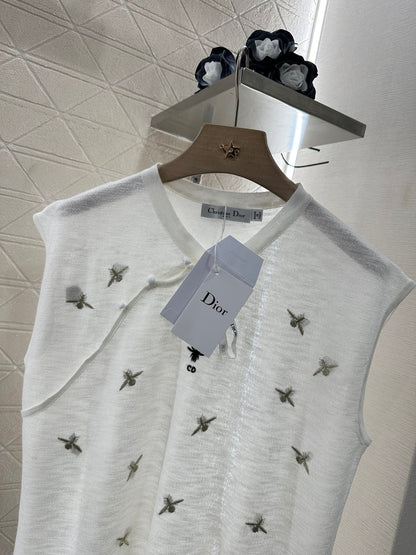 D*♥2025 new product Embroidered knitted vest