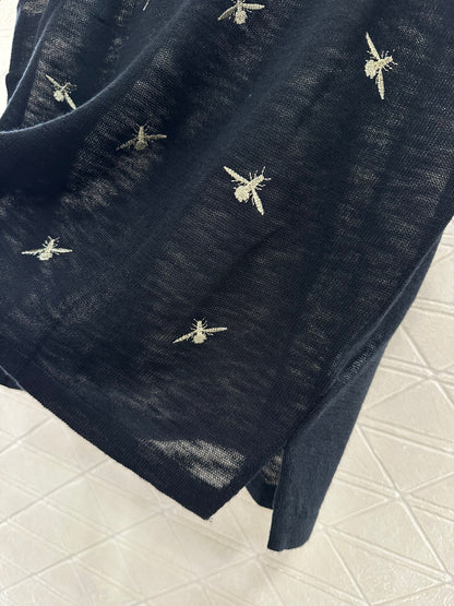 D*♥2025 new product Embroidered knitted vest
