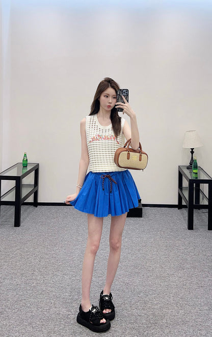 Mi*mi*♥2025 new product Hollow knitted vest