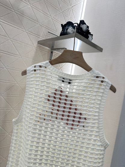 Mi*mi*♥2025 new product Hollow knitted vest