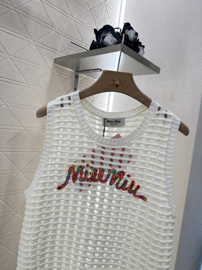 Mi*mi*♥2025 new product Hollow knitted vest