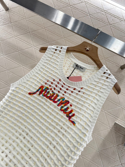 Mi*mi*♥2025 new product Hollow knitted vest