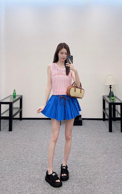 Mi*mi*♥2025 new product Hollow knitted vest