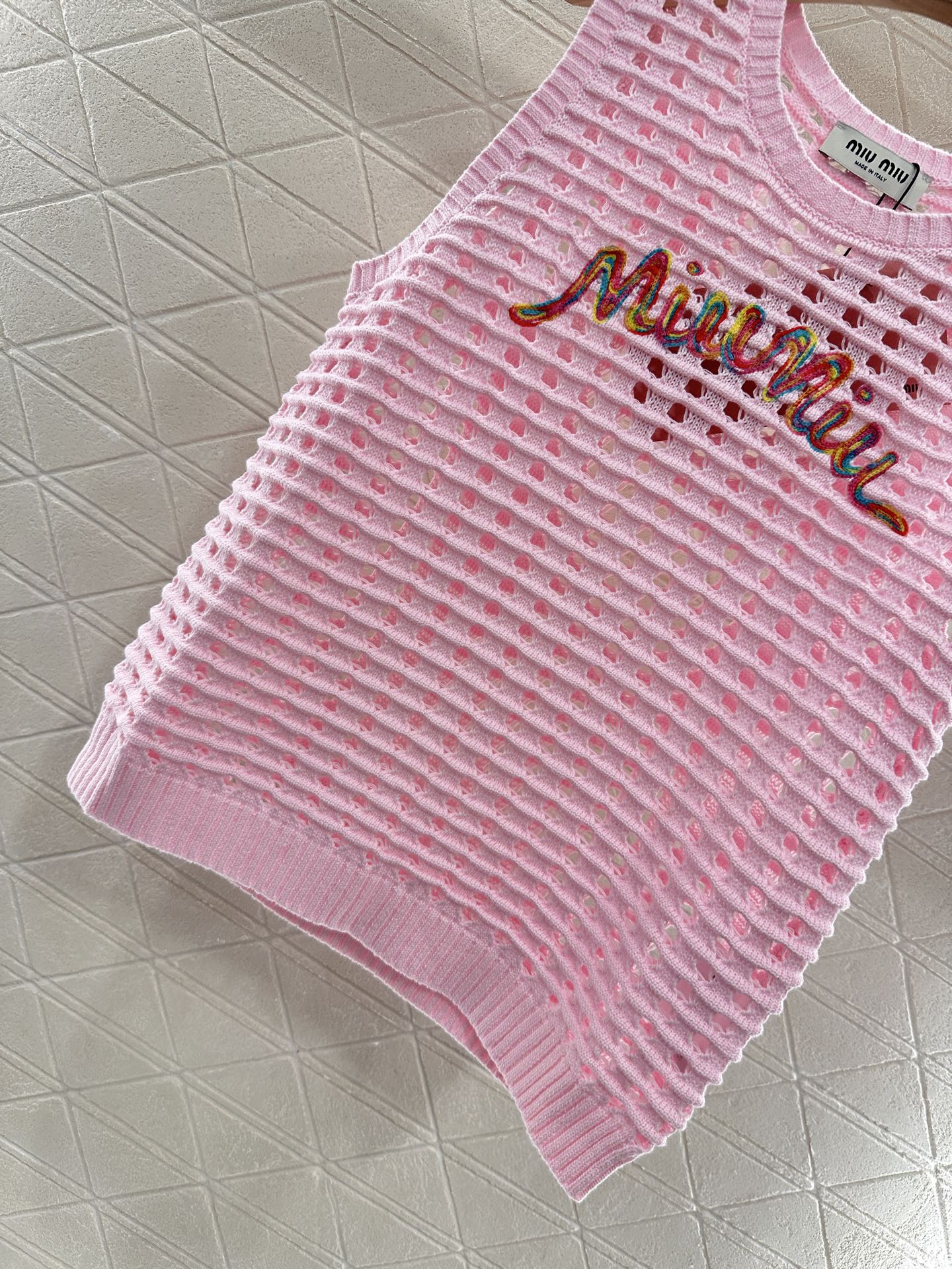 Mi*mi*♥2025 new product Hollow knitted vest