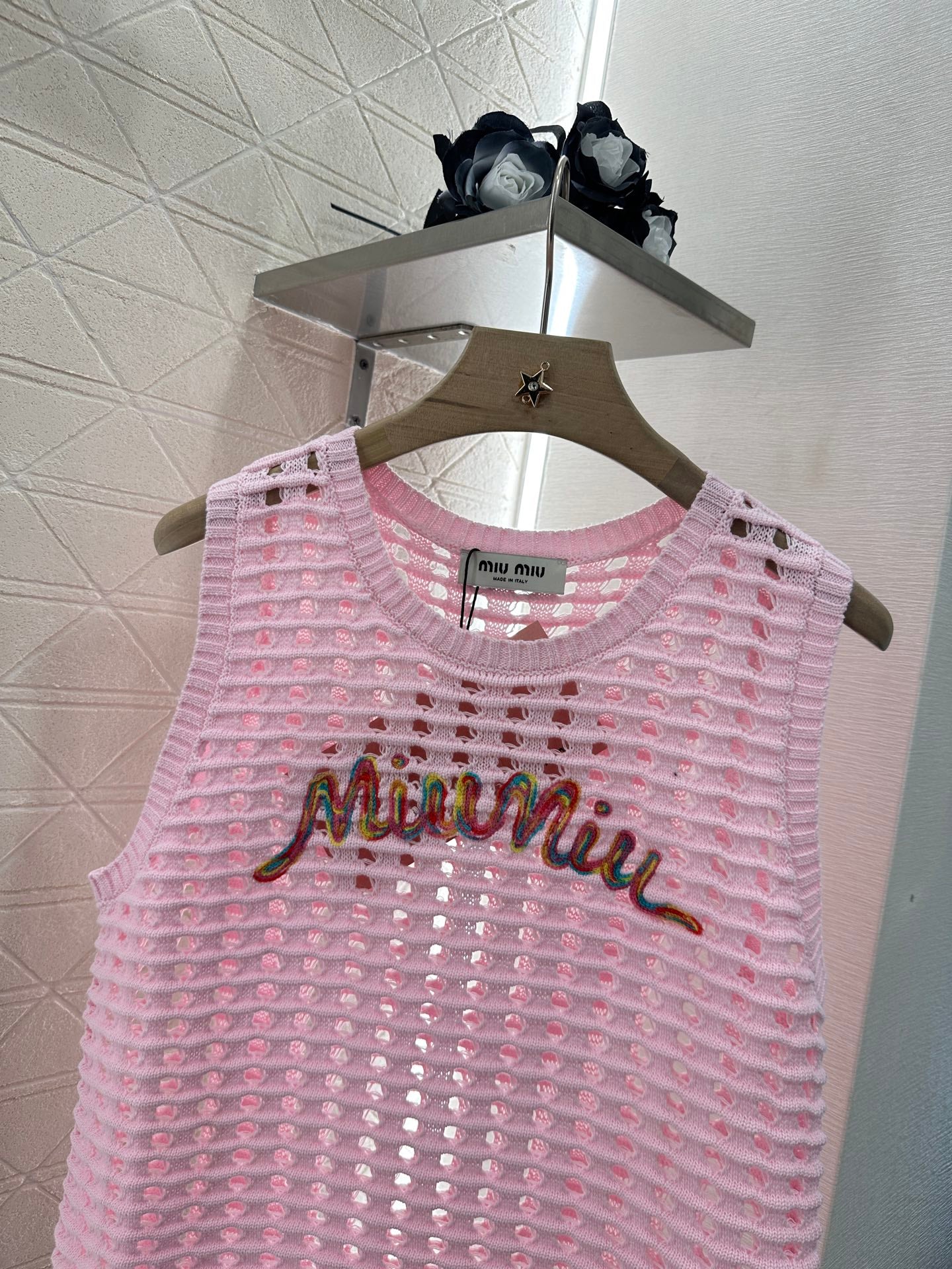 Mi*mi*♥2025 new product Hollow knitted vest
