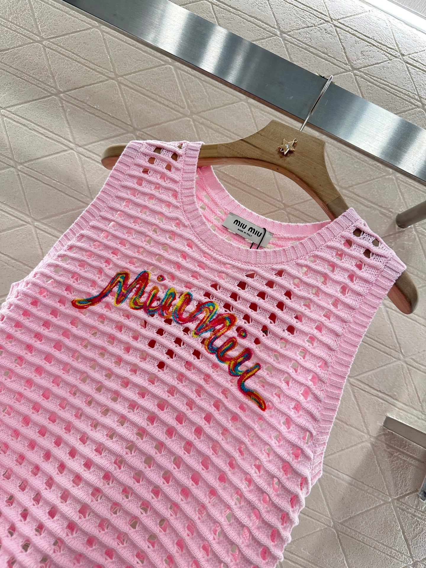 Mi*mi*♥2025 new product Hollow knitted vest