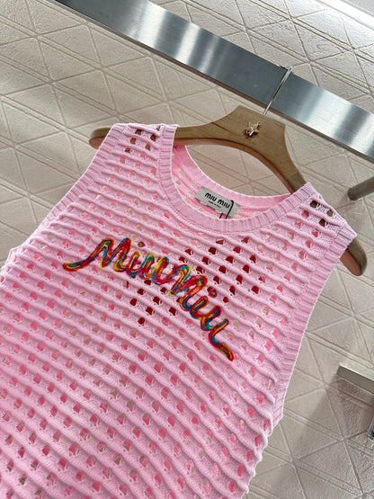 Mi*mi*♥2025 new product Hollow knitted vest
