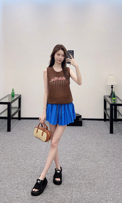 Mi*mi*♥2025 new product Hollow knitted vest