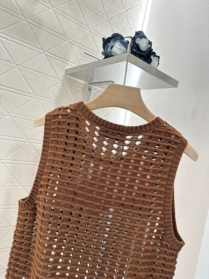 Mi*mi*♥2025 new product Hollow knitted vest