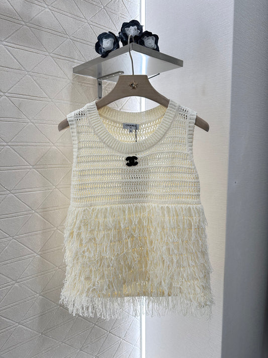 C*♥2025 new product Tassel knitted vest