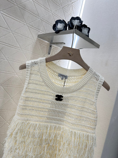 C*♥2025 new product Tassel knitted vest