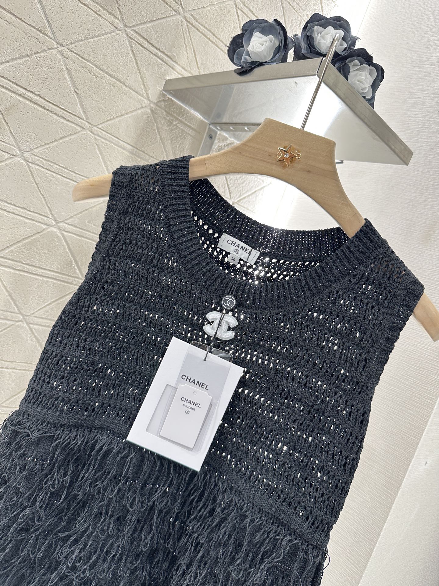 C*♥2025 new product Tassel knitted vest