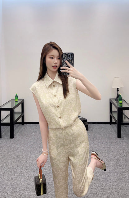 C*♥2025 new product Cropped pants suit