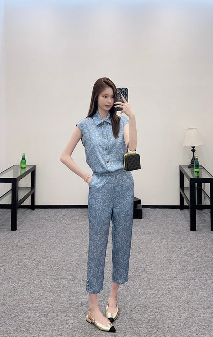 C*♥2025 new product Cropped pants suit